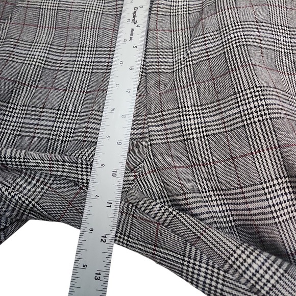 Lulus Plaid Pants straight Leg Side Stripe Elastic Waist Women Medium high rise - Picture 4 of 8